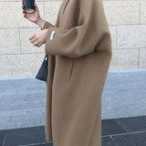 Zareen Manteau Long Femme – Coupe Croisée Élégante Sans Boutons & Style Intemporel