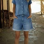 Stefania - ensemble court et confortable en denim pour femme - vue 2