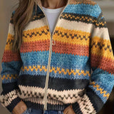 Célestine - Gilet à motif zigzag multicolore - vue d'ensemble