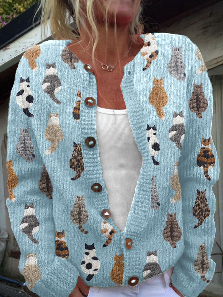 Charlotte - Cardigan à motif de chats - autre vue