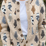 Charlotte - Cardigan à motif de chats - vue d'ensemble