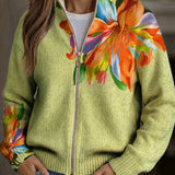 Claudie - Gilet à grand motif de lys - vue d'ensemble