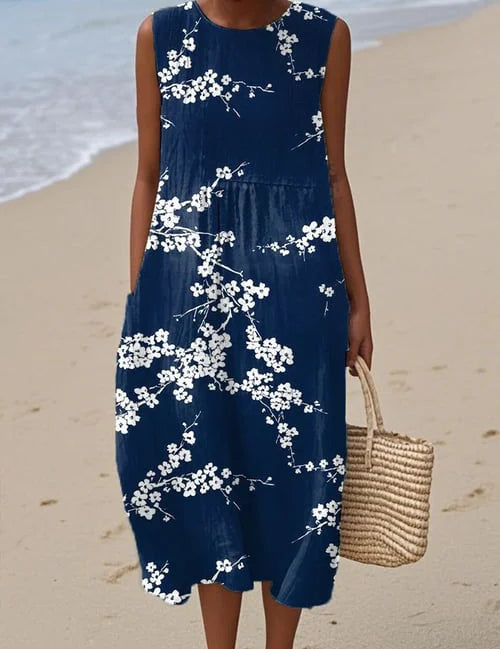 Tess - robe fluide et confortable pour femme, longueur midi