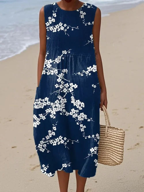 Tess - robe fluide et confortable pour femme, longueur midi