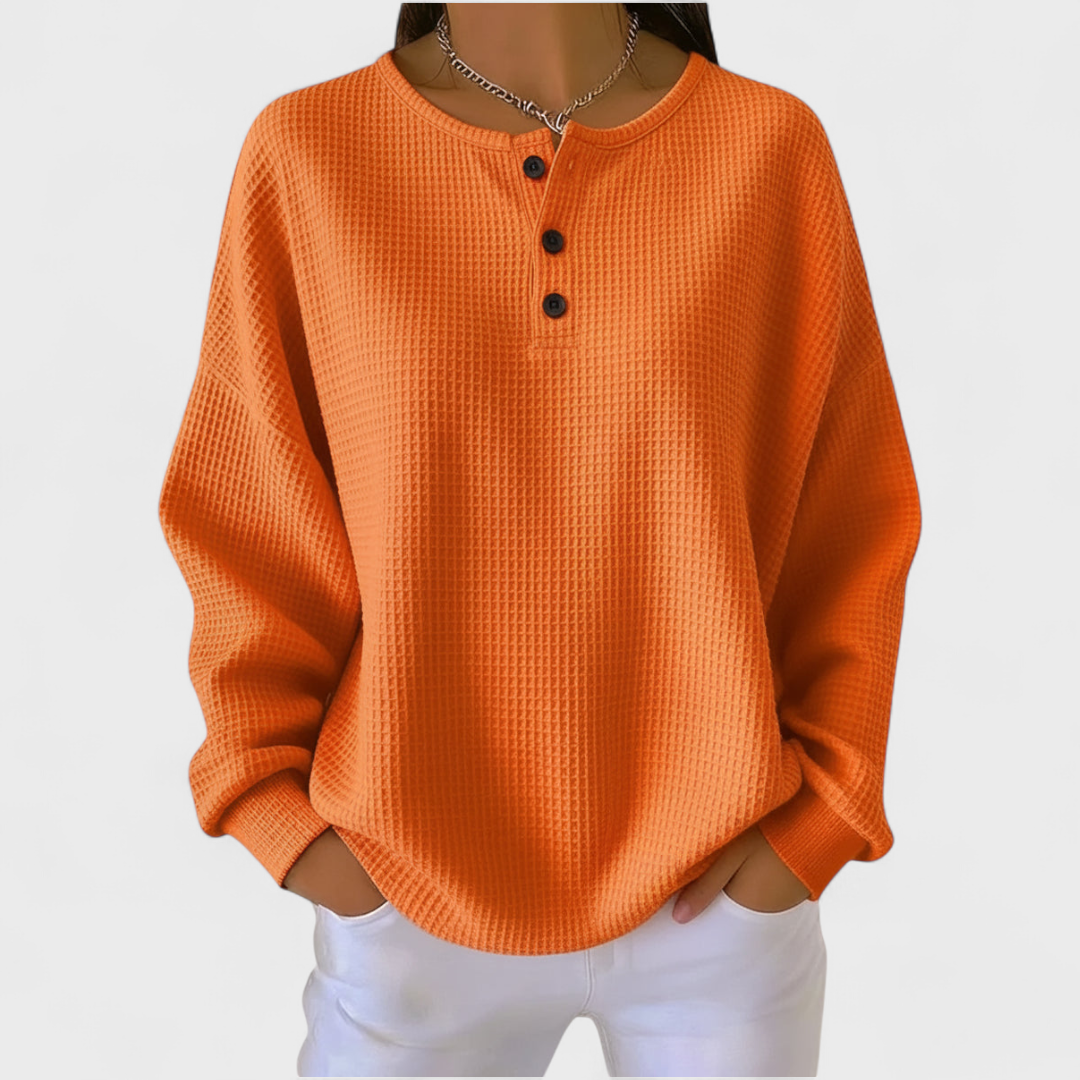 Hélène - Pull en maille gaufrée douillet - AMORA MODE
