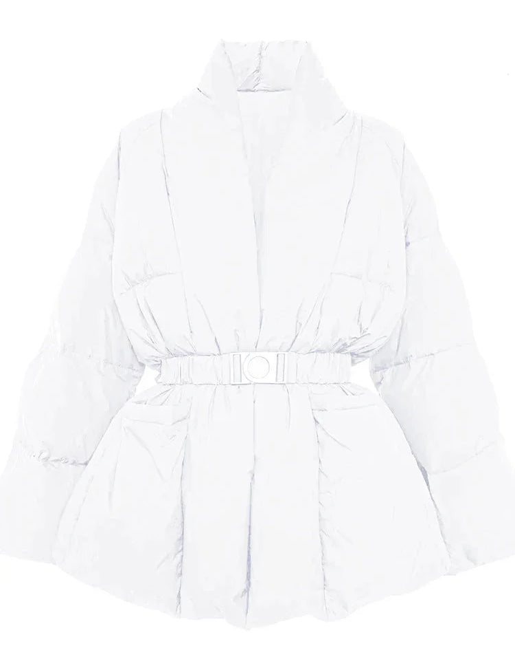 Katie Doudoune Femme Chic – Ceinturée, Col Montant & Isolation Chaude pour l’Hiver