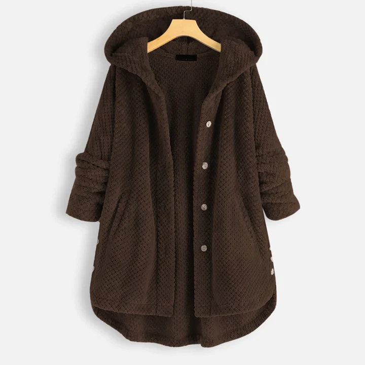 Sopia Veste Polaire Femme à Capuche – Fleece Plush, Coupe Oversize & Style Casual Chic