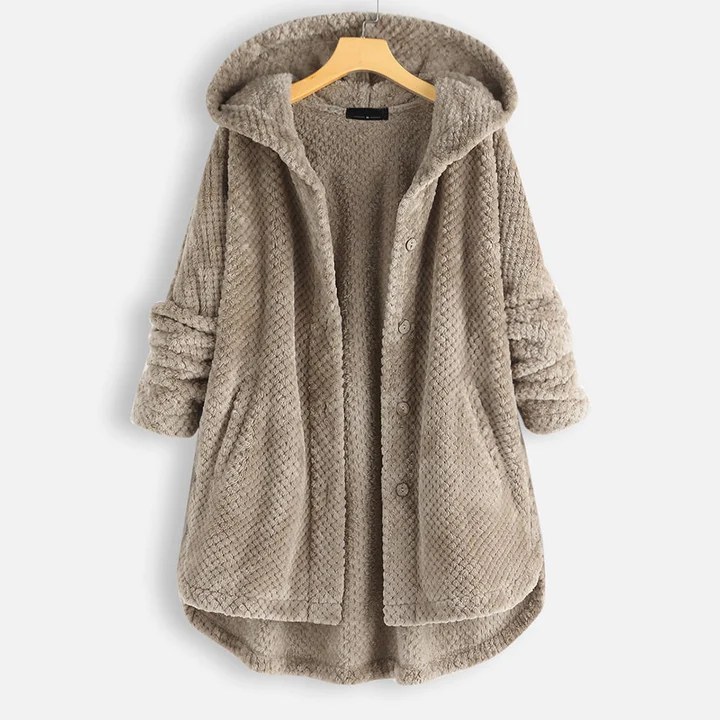 Sopia Veste Polaire Femme à Capuche – Fleece Plush, Coupe Oversize & Style Casual Chic