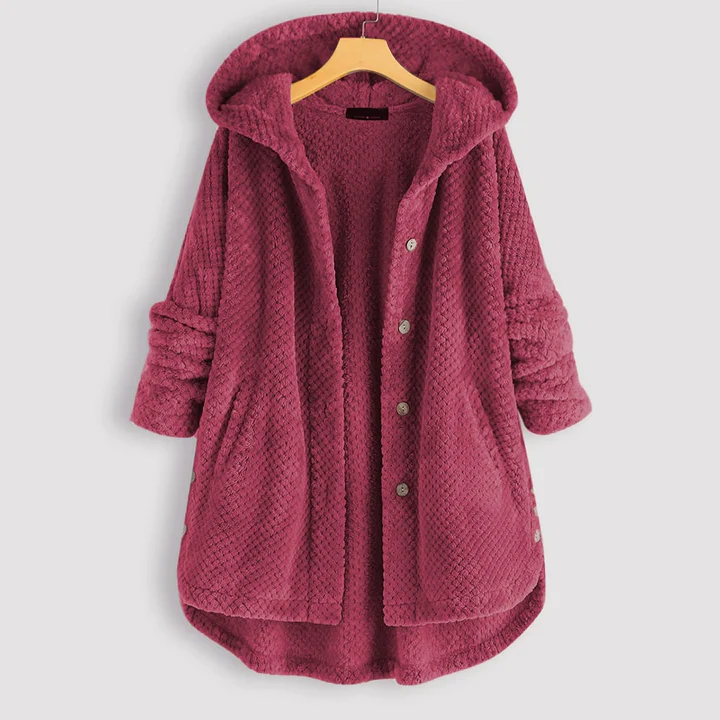 Sopia Veste Polaire Femme à Capuche – Fleece Plush, Coupe Oversize & Style Casual Chic