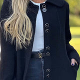 Carp Manteau Femme Élégant – Manteau en Laine Mélangée avec Boutonnage Classique