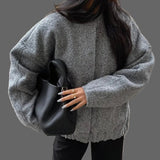 Via Bomber Femme Oversize en Bouclé – Veste Texturée Élégante & Confort Moderne