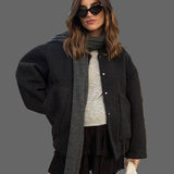 Via Bomber Femme Oversize en Bouclé – Veste Texturée Élégante & Confort Moderne