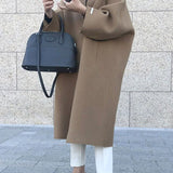 Zareen Manteau Long Femme – Coupe Croisée Élégante Sans Boutons & Style Intemporel