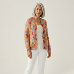 Éliane - Cardigan à motif floral coloré - vue de face