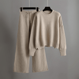 Hella Ensemble Femme 2 Pièces – Pull & Pantalon Large Coupe Relax en Polyester Biologique