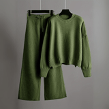 Hella Ensemble Femme 2 Pièces – Pull & Pantalon Large Coupe Relax en Polyester Biologique