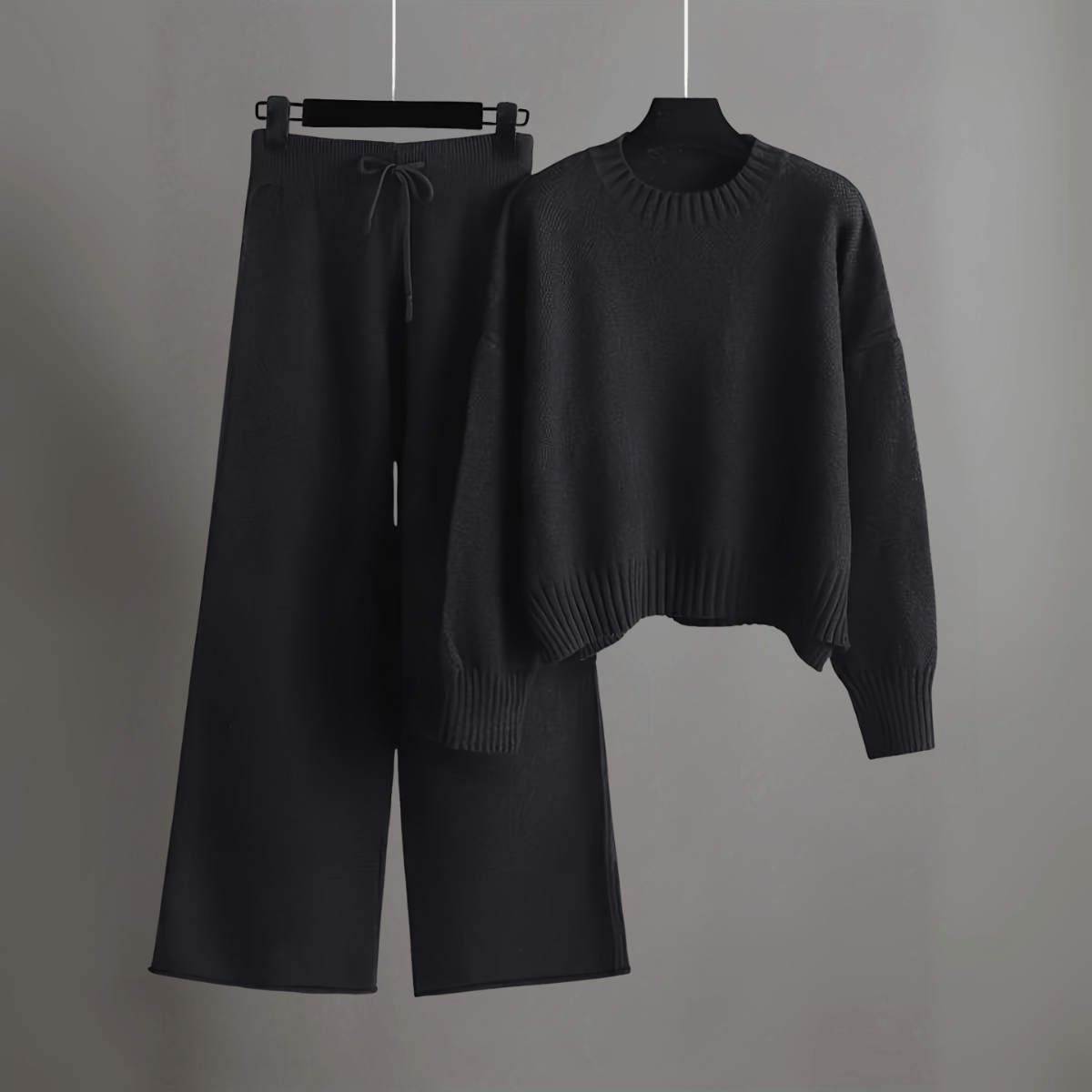 Hella Ensemble Femme 2 Pièces – Pull & Pantalon Large Coupe Relax en Polyester Biologique