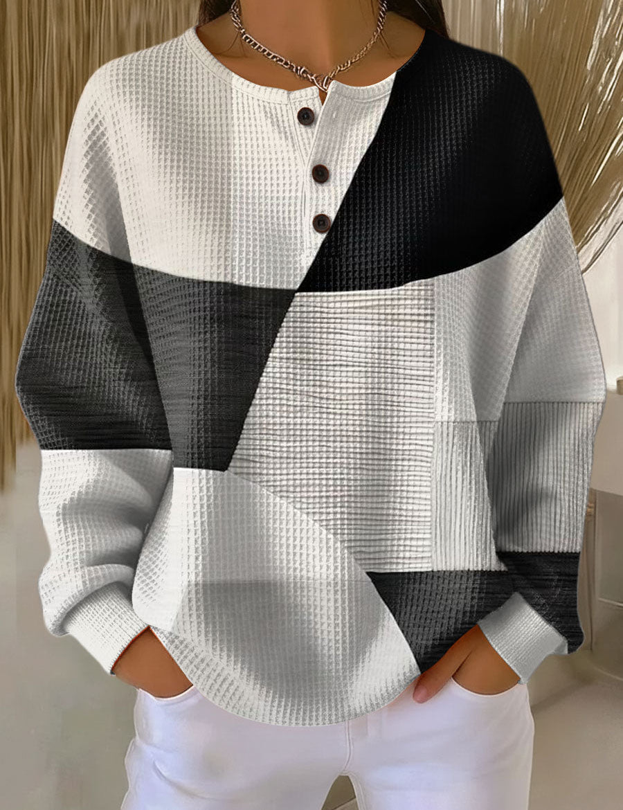 Ella - Pull patchwork noir et blanc - vue d'ensemble