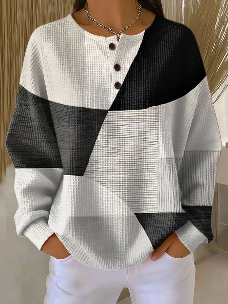 Ella - Pull patchwork noir et blanc - vue d'ensemble