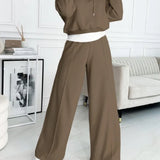 Aurora Ensemble Femme 2 Pièces – Tenue Décontractée à Coupe Ample avec Haut & Pantalon Assortis