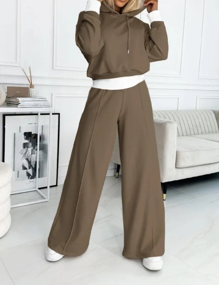 Aurora Ensemble Femme 2 Pièces – Tenue Décontractée à Coupe Ample avec Haut & Pantalon Assortis