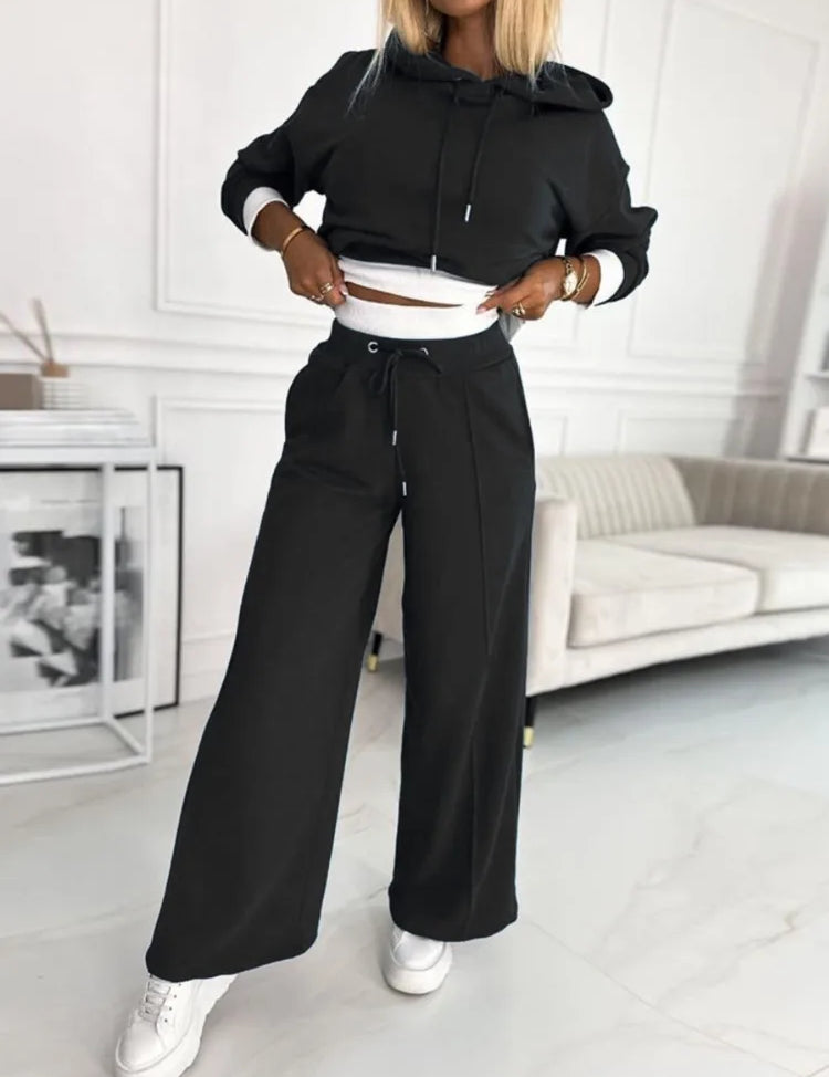 Aurora Ensemble Femme 2 Pièces – Tenue Décontractée à Coupe Ample avec Haut & Pantalon Assortis