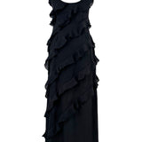 Angelina Robe Maxi Femme – Robe Rouge à Volants, Sensuelle & Glamour