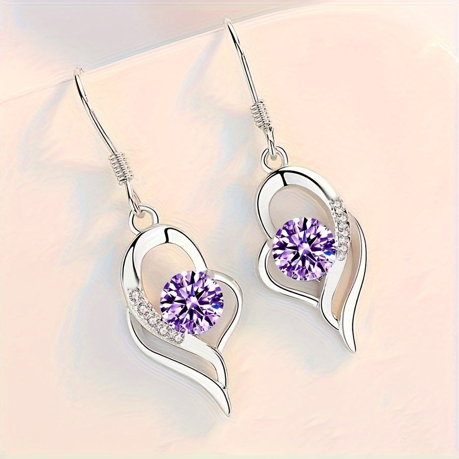 Eterna, boucles d'oreilles pendantes en forme de cœur - sur fond clair