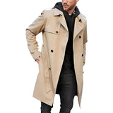 Gian Trench-Coat Homme Classique Double Boutonnage – Col Revers avec Ceinture Ajustable