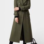 Rosabelle - Manteau long à double boutonnage coupe ajustée