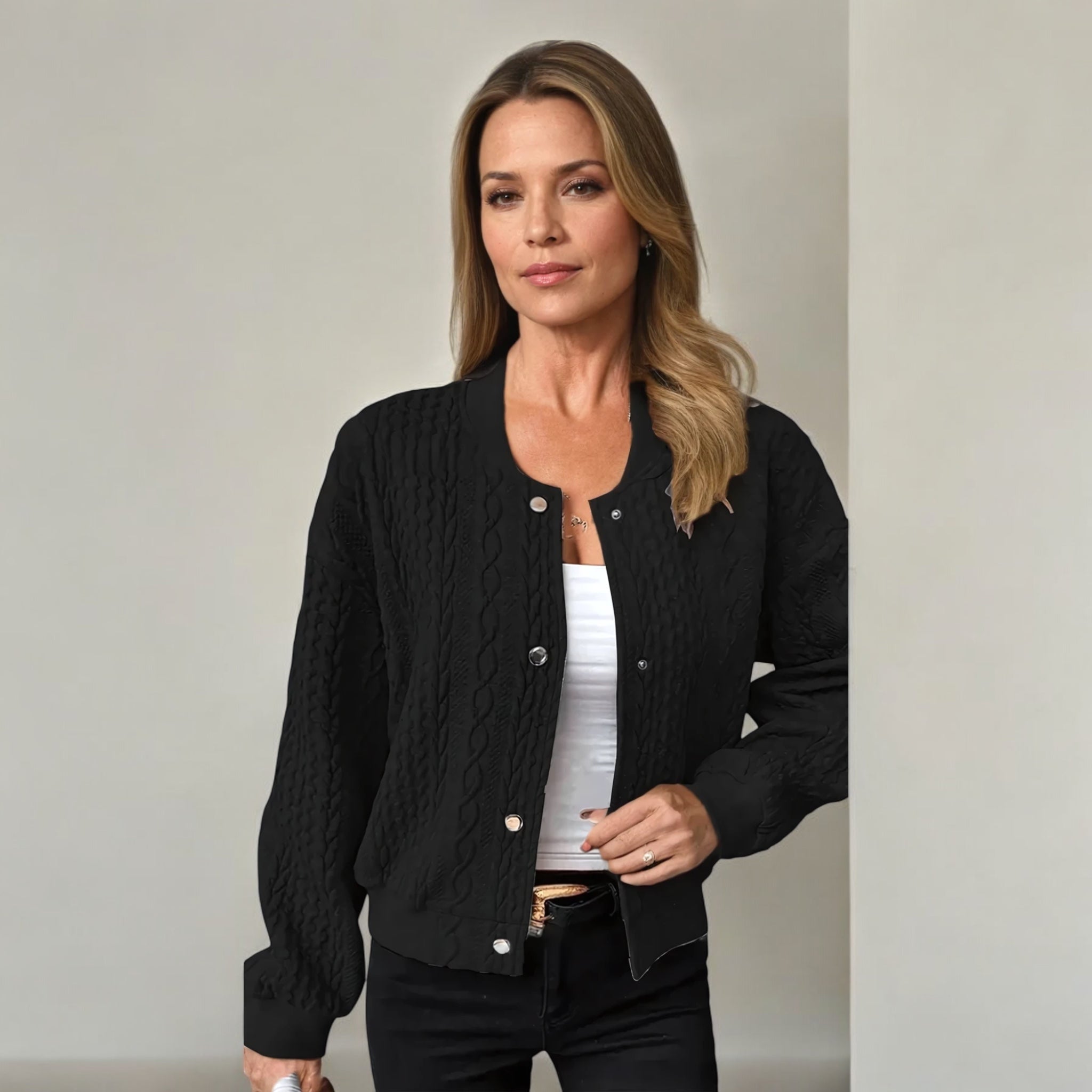 Sky Gilet Femme – Cardigan Tricoté Confortable & Élégant pour un Style Moderne