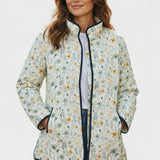 Hermance - Veste matelassée claire à fines fleurs - vue d'ensemble