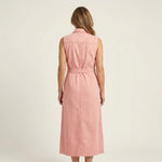 Georgina - robe maxi en denim sans manches pour femme - vue 3