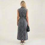 Georgina - robe maxi en denim sans manches pour femme - vue 5
