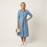 Maribell - robe maxi en denim à manches longues pour femme