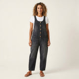 Liva - combinaison en denim à bretelles boutonnées pour femme - vue 3