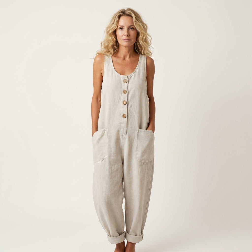 Liva - combinaison en denim à bretelles réglables pour femme