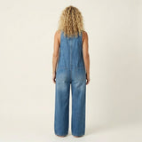 Liva - combinaison en denim à bretelles boutonnées pour femme - vue 2