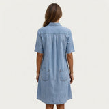 Wonda - robe chemise en denim décoloré pour femme - vue 2