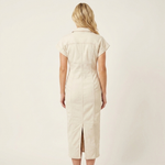 Maya - robe midi moulante en denim boutonnée pour femme - vue 4