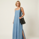 Azure - robe maxi en denim à fente latérale pour femme - vue 3