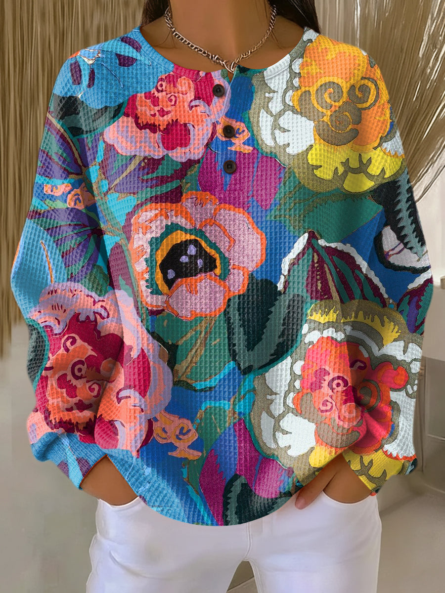 Ida - Pull à grandes fleurs - vue d'ensemble