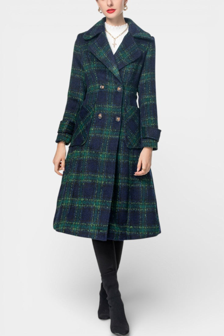Isabelle - Manteau long à carreaux