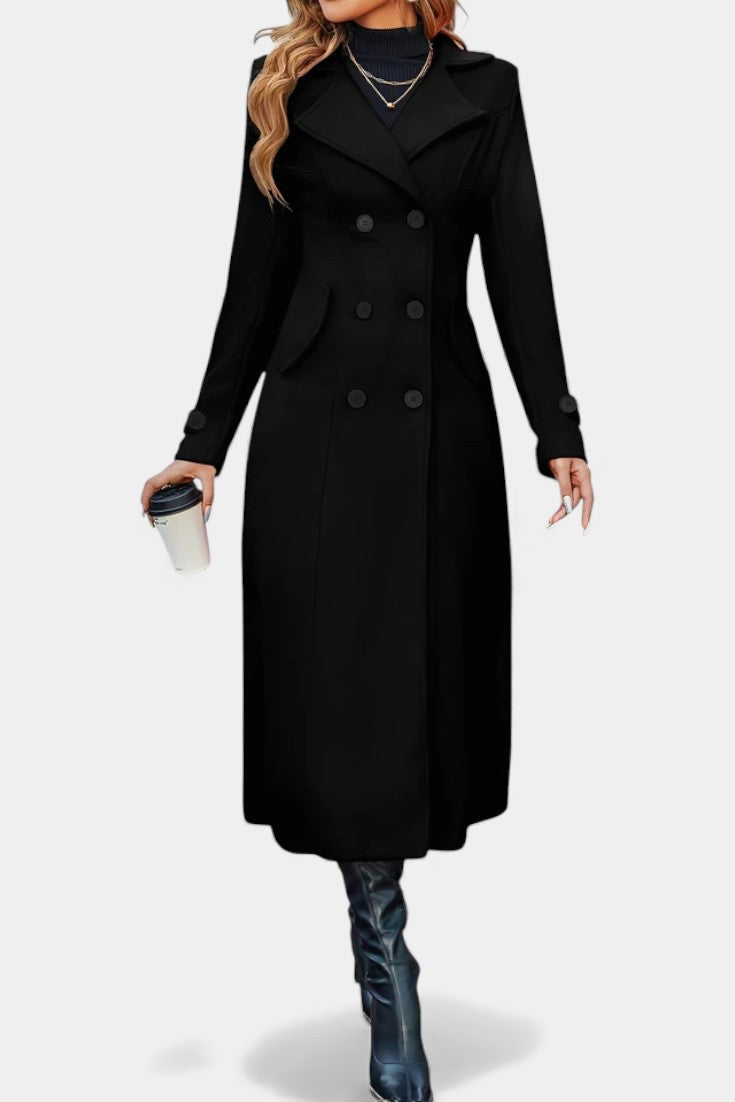 Philippine - Manteau long à double boutonnage et revers