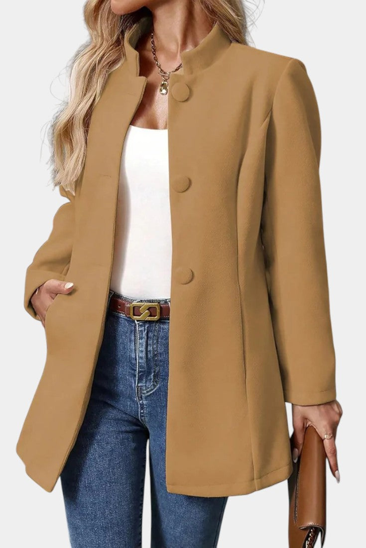 Pierrette - Manteau à col haut coupe ajustée