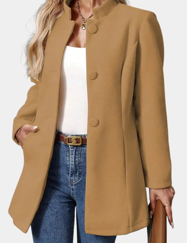 Pierrette - Manteau à col haut coupe ajustée