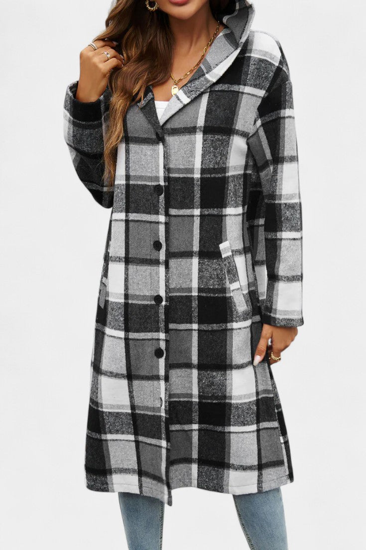 Odile - Veste à carreaux à capuche
