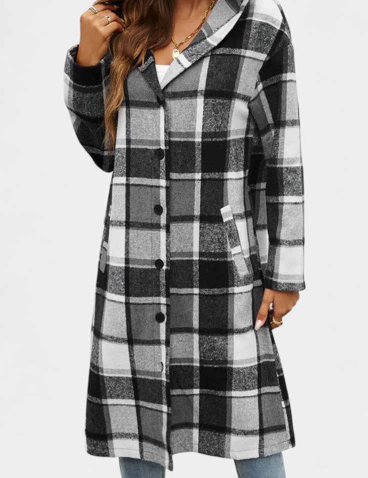 Odile - Veste à carreaux à capuche