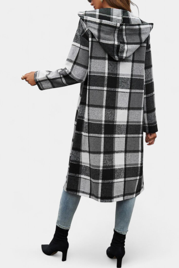 Odile - Veste à carreaux à capuche