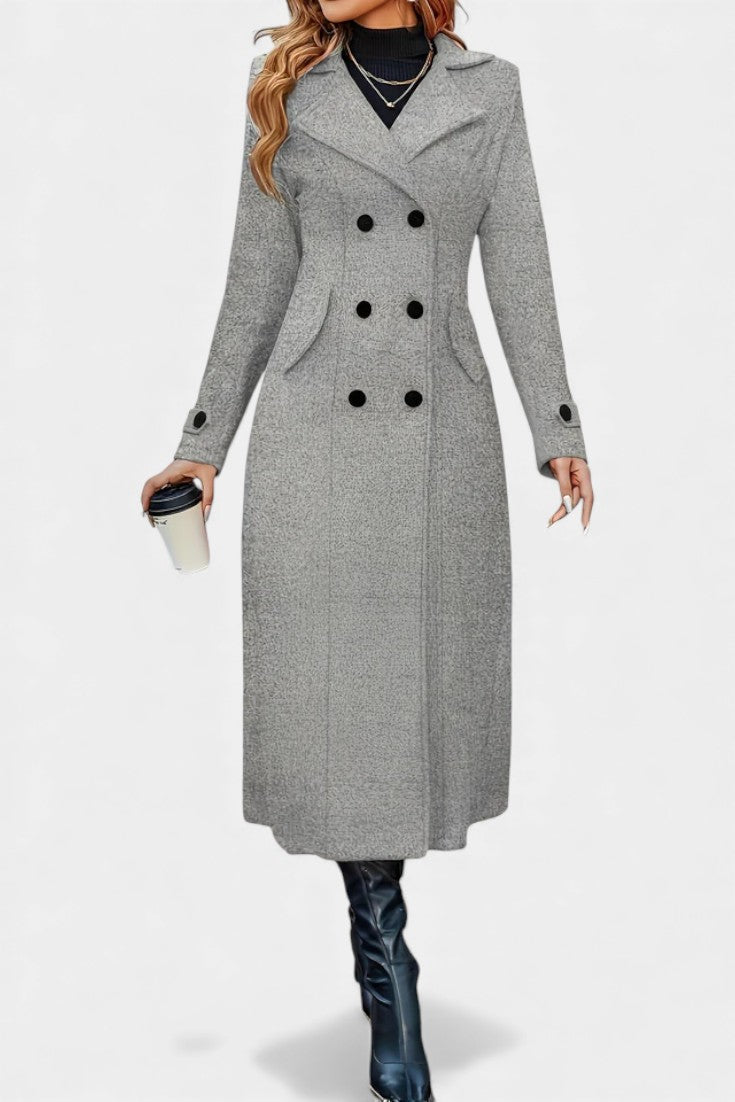 Philippine - Manteau long à double boutonnage et revers